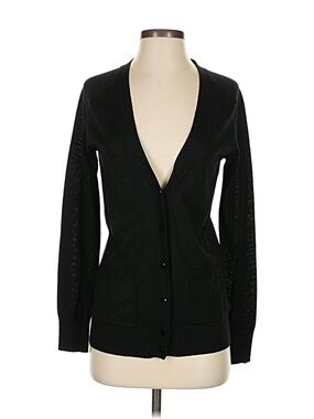 J Crew Wool Cardigan with Black gem buttons